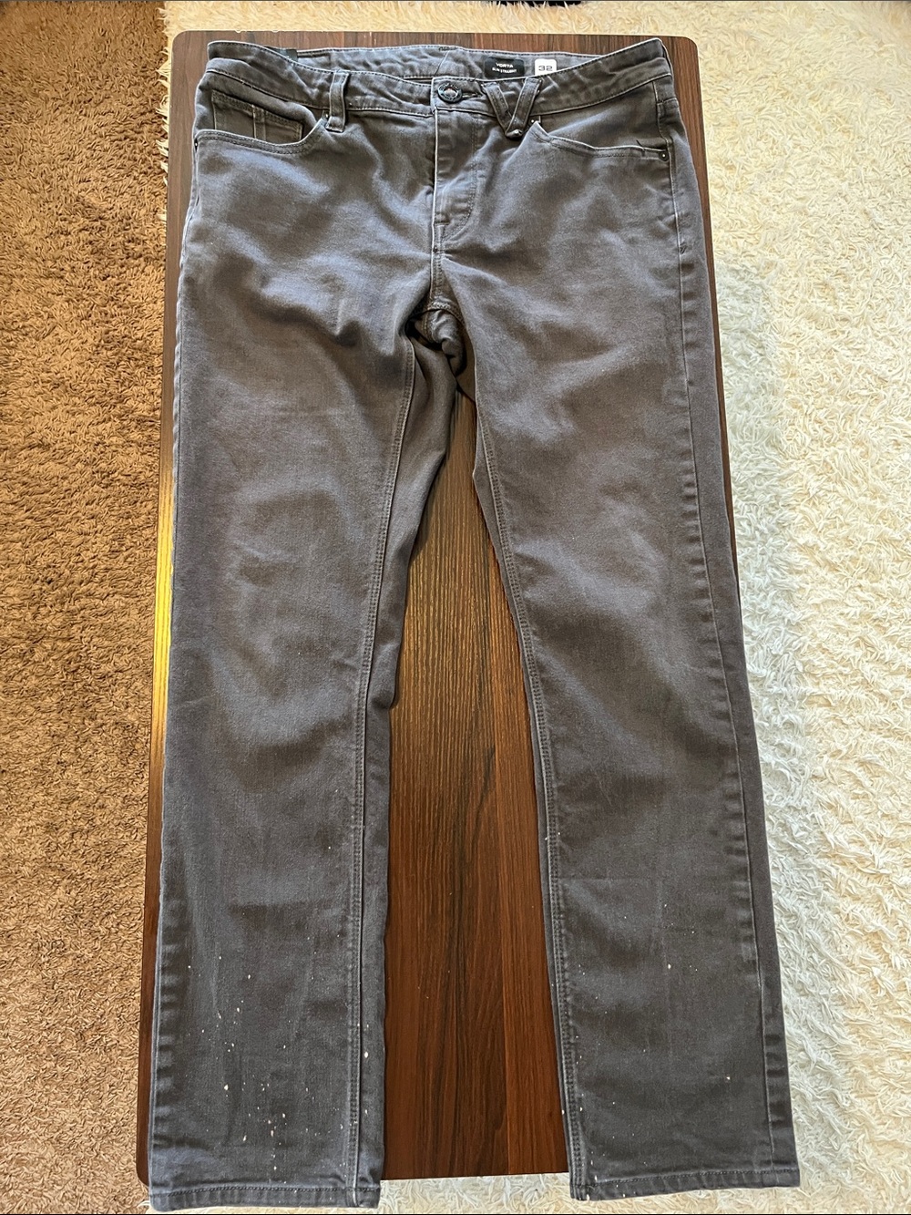 Volcom Vorta Gray Slim Straight-Leg Jeans